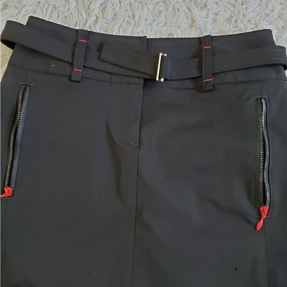 Ann Taylor loft belted skirt with red accents sz 0 - Picture 3 of 5